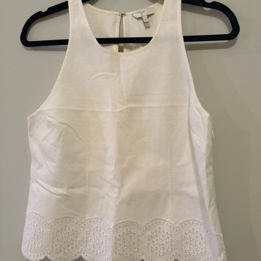 Joie Scalloped Eyelet White Top size S